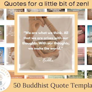 50 Buddhist Motivational Quote CANVA Templates for Social Media