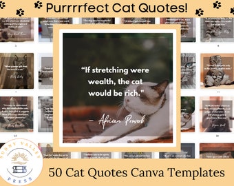 50 Katzen Zitate CANVA Template Instagram/Facebook
