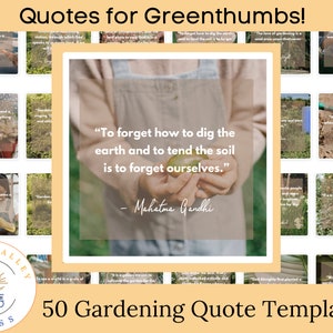 50 Gardening Quotes Templates for CANVA design, Social Media Instagram/Facebook Posts