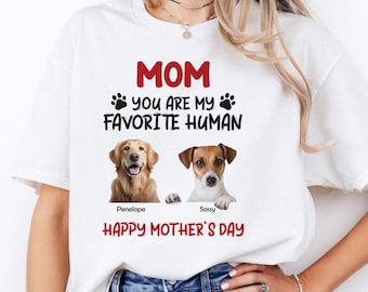 Personalisiertes „You Are My Favorite Human“-Shirt, individuelles Foto-Shirt für Haustierliebhaber, Erinnerungsgeschenk für Katzenmama, Muttertagsgeschenk für sie