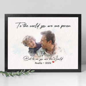 Pôster de retrato em aquarela personalizado, desenho de retrato personalizado a partir de foto, primeiro presente de dia dos pais da esposa e da filha, dia dos pais de 2024