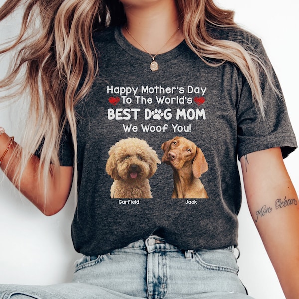 Personalized Happy Mother's Day To The World's Shirt, Custom Pet Photo Best Dog Mom Shirt for Pet Lovers, Memory Keepsake Gift for Cat Mom