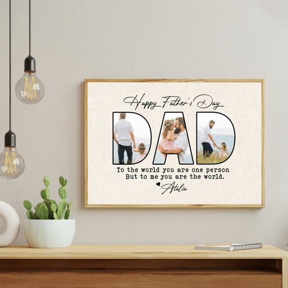 Personalized Dad Photo Collage Print, Custom Dad and Children Photo Father's Day Gift for Papa, Custom Photo Birthday Gift for Daddy Grandpa