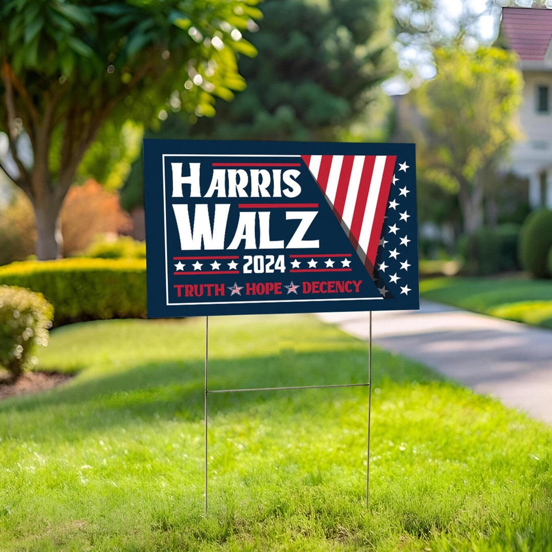 Kamala Harris Tim Walz US President VP Election 2024 Yard Sign, Harris ...