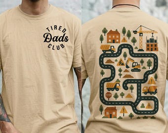 Tired Dads Club Shirt, Interactive Car Race Track Tee, Chest & Back Custom Design Personalized Shirt, Father's Day Gifts, Father's Day 2026