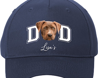 Custom Photo Dad or Mom Twin Cap with Bubble Head, Pet Design, Personalized Picture with Name, Special Gift, Gift For Him, For Her