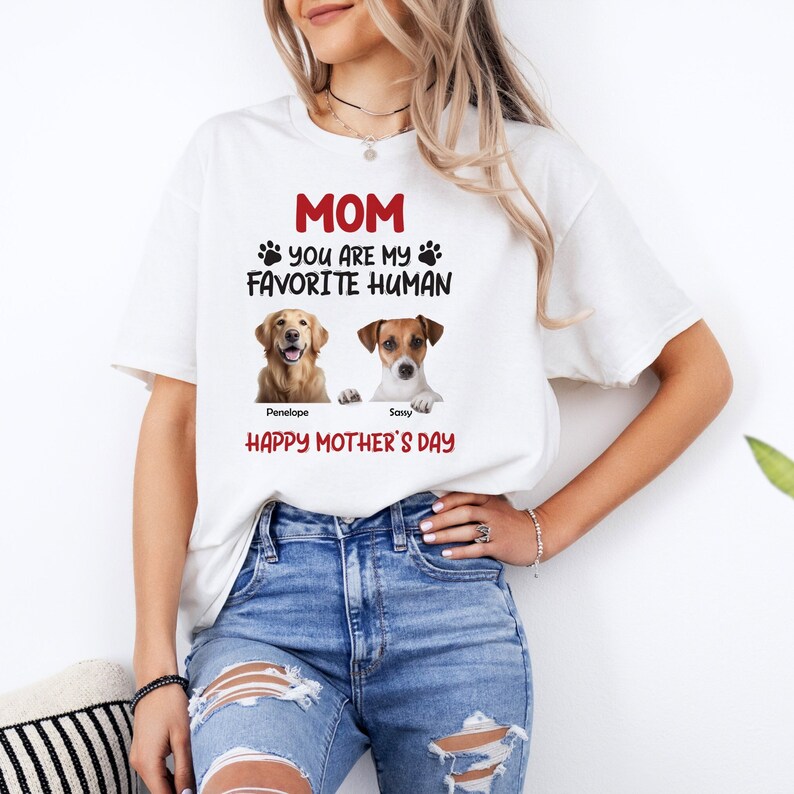 Personalized You Are My Favorite Human Shirt, Custom Photo Shirt for Pet Lovers, Memory Keepsake Gift for Cat Mom, Mother's Day Gift for Her image 1