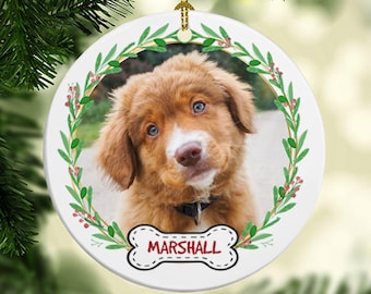 Custom Photo Christmas Ornament - Personalized Pet Picture Tree Ornament for Dog and Cat Owners