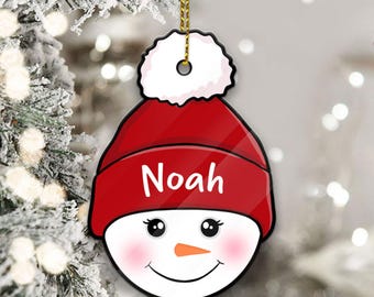Personalized Baby Snowman Shaped Ornament, Christmas Gifts For Babies, Newborns