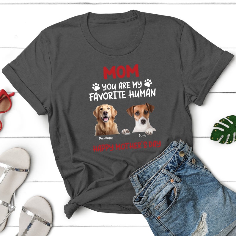 Personalized You Are My Favorite Human Shirt, Custom Photo Shirt for Pet Lovers, Memory Keepsake Gift for Cat Mom, Mother's Day Gift for Her zdjęcie 5