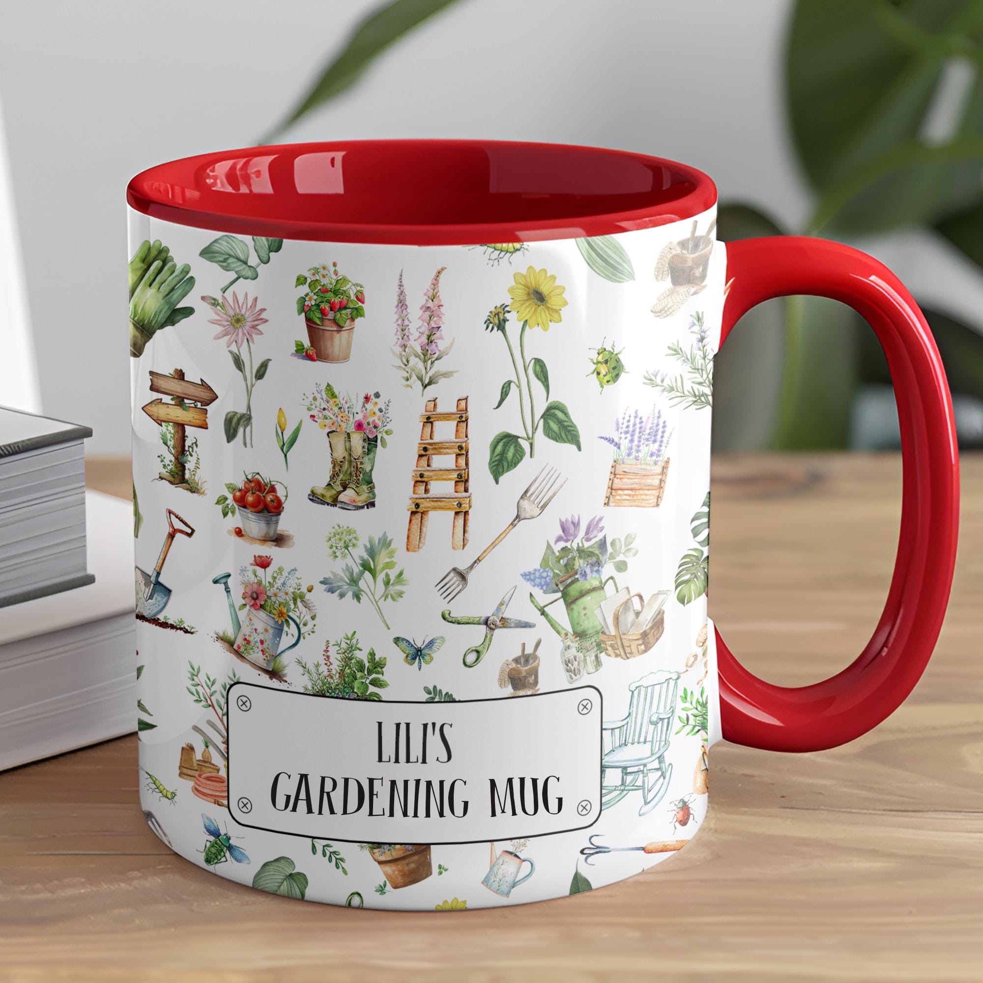 Mug Céramique – Castor Jardinier – Blanc Motif Couleurs (très Bon état)