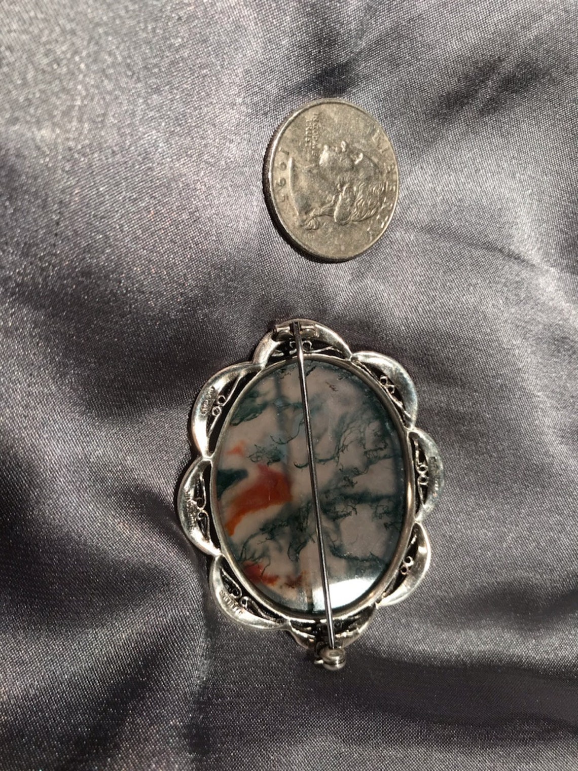 Sterling Silver Shiptonia Agate Brooch | Etsy