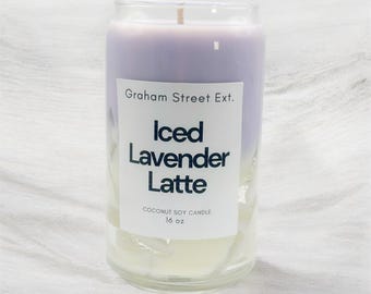 Lavender Latte Candle  | Realistic Drink Candle | Iced Coffee Candle | Lavender Coffee Scent | Cute Aesthetic Candle | Gift for Coffee Lover