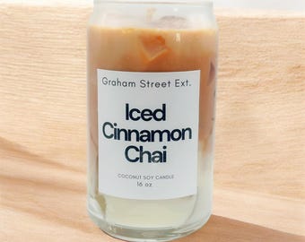 Cinnamon Chai Candle 16oz | Realistic Chai Latte Candle  | Fall Candle | Aesthetic Drink Candle | Cozy Coffee Shop Candle Gift
