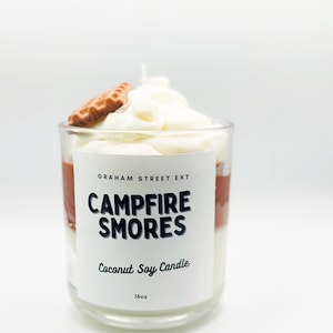 Campfire Smores dessert candle , Birthday gift, best Gift, Gift for her, unique gift., Handmade candle, Soy wax