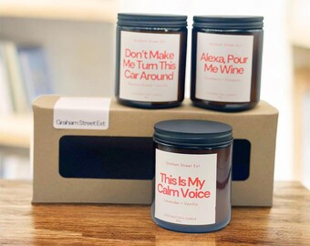 Mother’s Day Snarky Gift Set | Funny Mom Gift Bundle | Sassy Candle + Cute Extras | Sarcastic Gift for Her | Quirky Gift Set