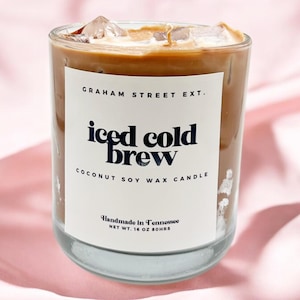 Iced Cold Brew Candle, Coffee Candle, Iced Latte Candle, Iced Coffee Candle