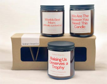 Mother’s Day Snarky Gift Set | Funny Mom Gift Bundle | Sassy Candle + Cute Extras | Sarcastic Gift for Her | Quirky Gift Set