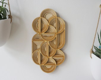 Wooden Home Decor, Wood Wall Art, Geometric Artwork, Lasercut Art