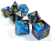 D D Dice Set Blue Black quot The Leviathan quot Polyhedral dice DnD dice Dungeons and Dragons dice set, Critical Role Roll D20 Nerd Geek Gift