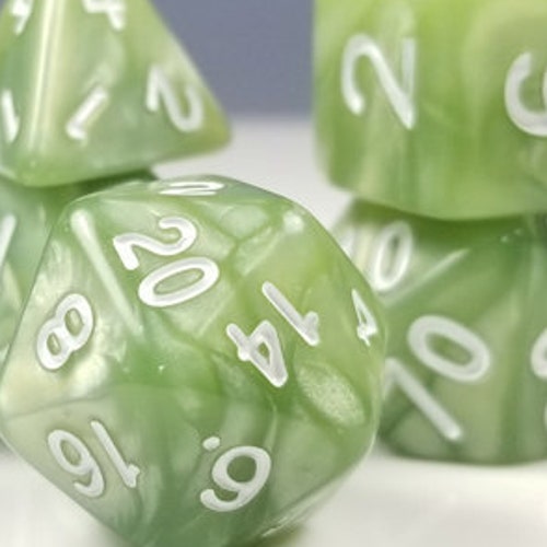 Dnd Dice Set / Pearl Green jade Statue D&D Dice Etsy