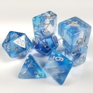 DnD Dice Set / Blue Layers &quot;Winter is Here&quot; / Tabletop RPG Polyhedral dice, D&D dice set / Dungeons and Dragons dice set, Critical Role