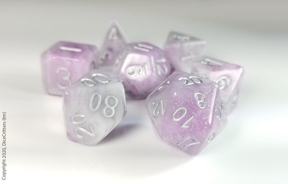 Blue Violet Smoke 7pc Dice Set