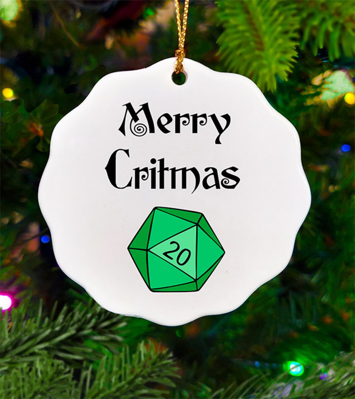 DND Christmas Ornament D20 D&D Dungeons and dragons dice | Etsy