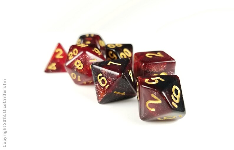 Download Toys & Games Role Playing Games DnD Dice Set Red Black ...