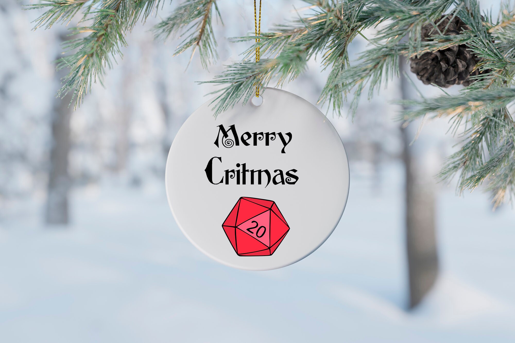 DND Christmas Ornament D20 D&D Dungeons and dragons dice | Etsy