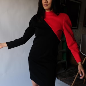 Mock Neck Langarm Strickkleid