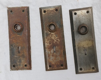 Antique Steel Door Knob Plates