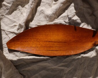 Mid Century Modern Japanese Bentwood Teak Plywood Leaf Shaped Tray by Aomine