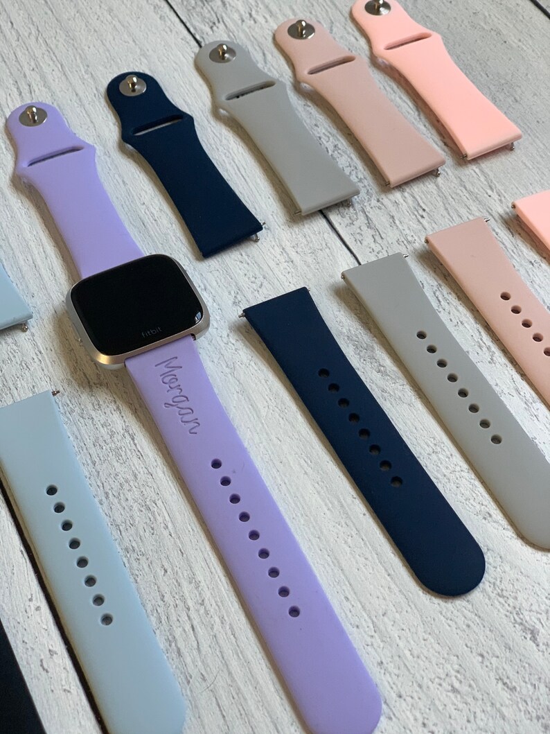 Engraved Fitbit Versa Band Personalized Silicone Watch Strap Etsy