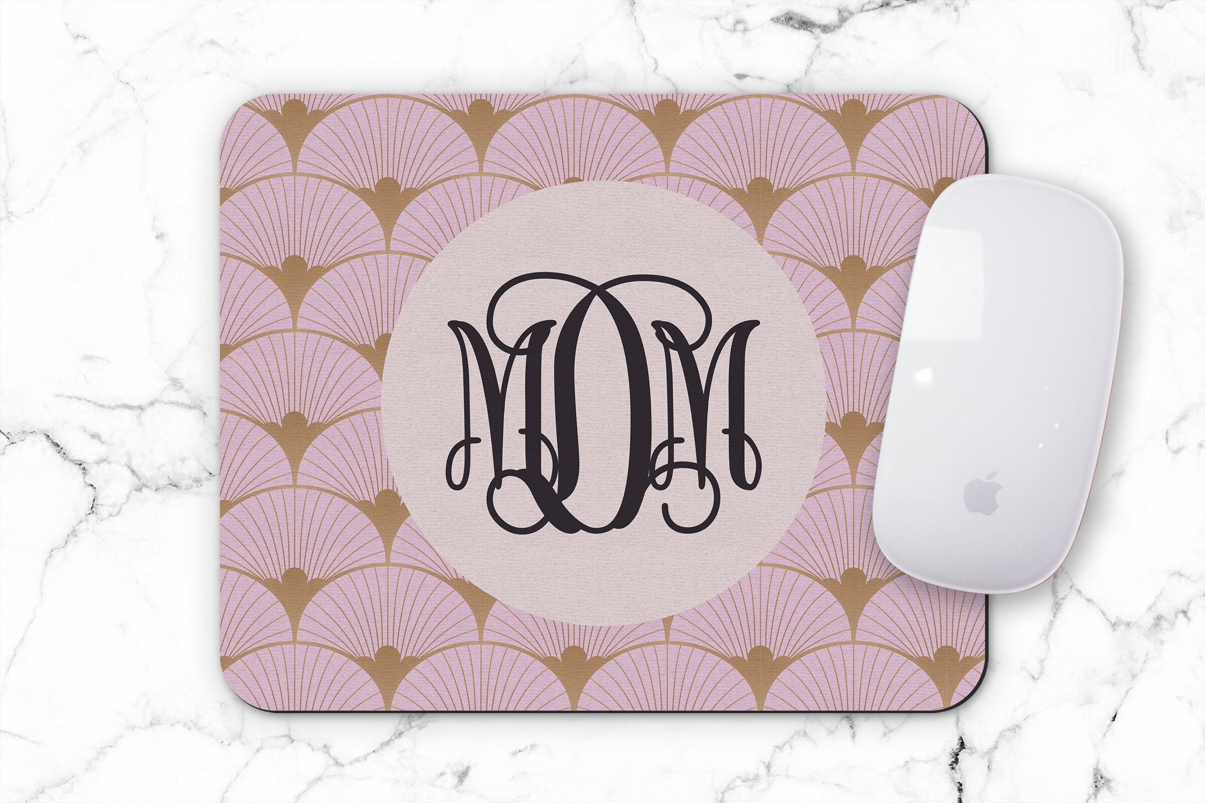 Art Deco Monogrammed Mouse pad Custom mouse pad Monogram Etsy