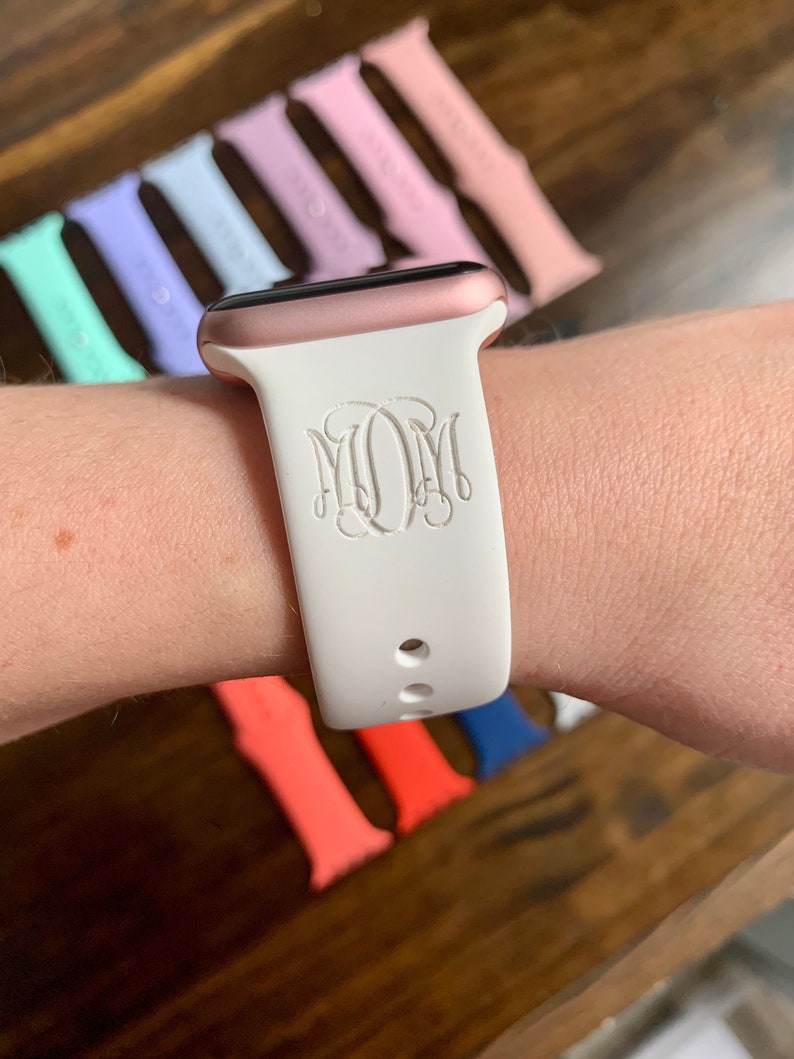 M/L Engraved Apple Watch Band Personalized Silicone Watch Etsy
