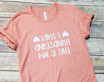 Handstand T-Shirt, Gymnastics Heart Graphic Tee, Upside Down Apparel