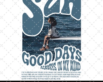 Vintage SZA Png, Sza Merch Png, SOS Tour 2023, Kill Bill, Sza - Good Days Graphic Png