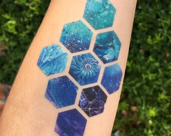 Hexagon Honeycomb Pattern Tattoo