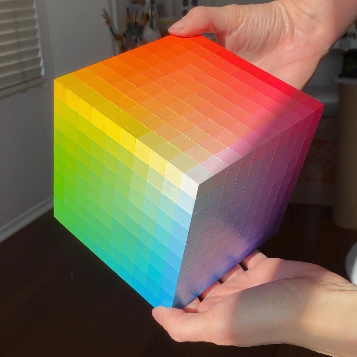 画材 CUBE color degitizer Mega Color Cube 3d Rainbow Color Theory Sculpture Painting - Etsy