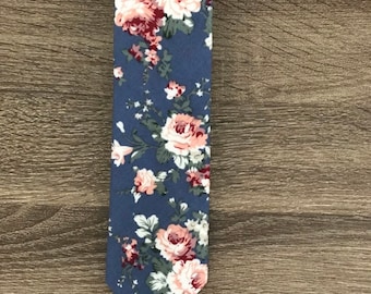 Slate Floral Neck Tie