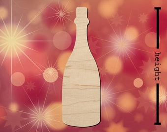 Champagne Bottle - Laser Cut from Wood