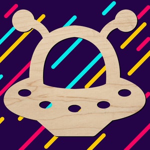 UFO Space ship laser cut out - Wood Ornament