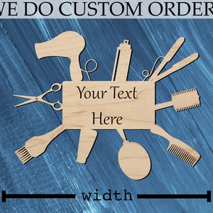 Hairdresser, Beauty School or Salon booth collage with engraved text option Laser Cut image 5