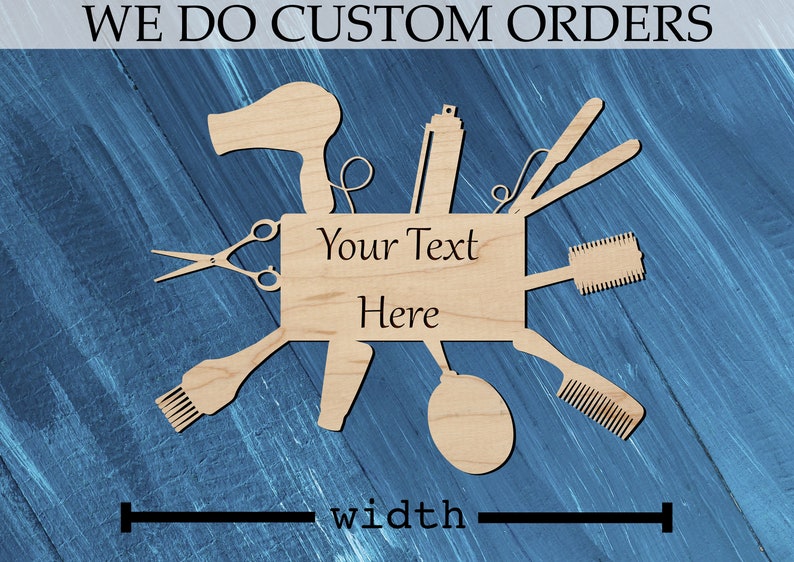Hairdresser, Beauty School or Salon booth collage with engraved text option Laser Cut image 5