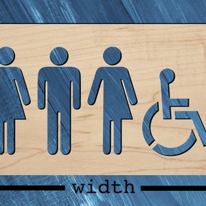 Gender Neutral Sign Cut Out - Bathroom Sign - Laser Cut from Wood