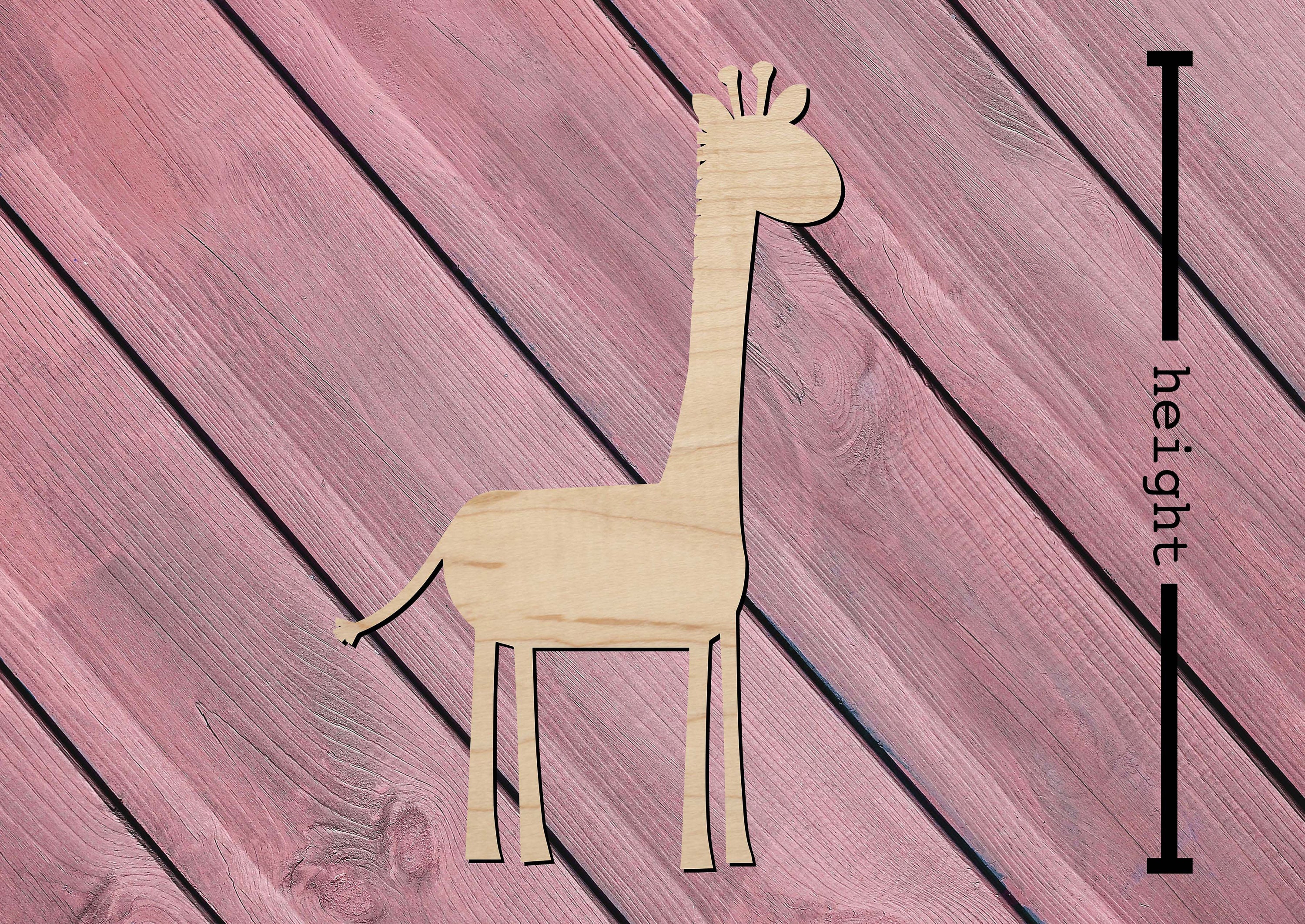 Giraffe Cut Out Animal Shape Laser Cut Giraffe from Wood Etsy