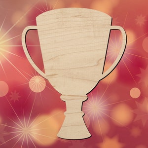 Trophy Achievement Award Shape - Laser Cut from Wood