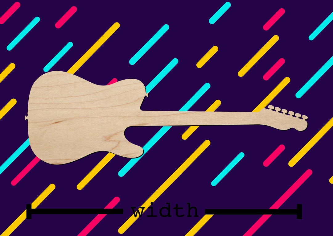 Electric Guitar Cut Out Instrument Shape Laser Cut Guitar From Wood Etsy