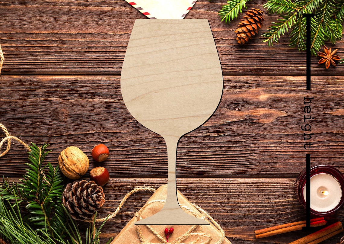 Glass of Wine Cut Out Alcohol Shape Laser Cut Wine Glass Etsy